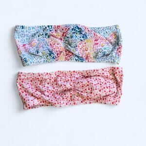 Fashion Forms two Multi-colored floral print bandeaus Size Small